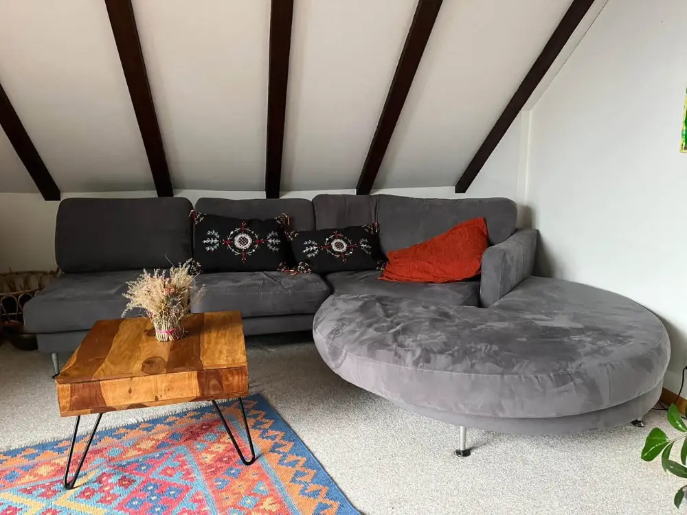 Grosses Sofa „Wildleder“ in Antrazit